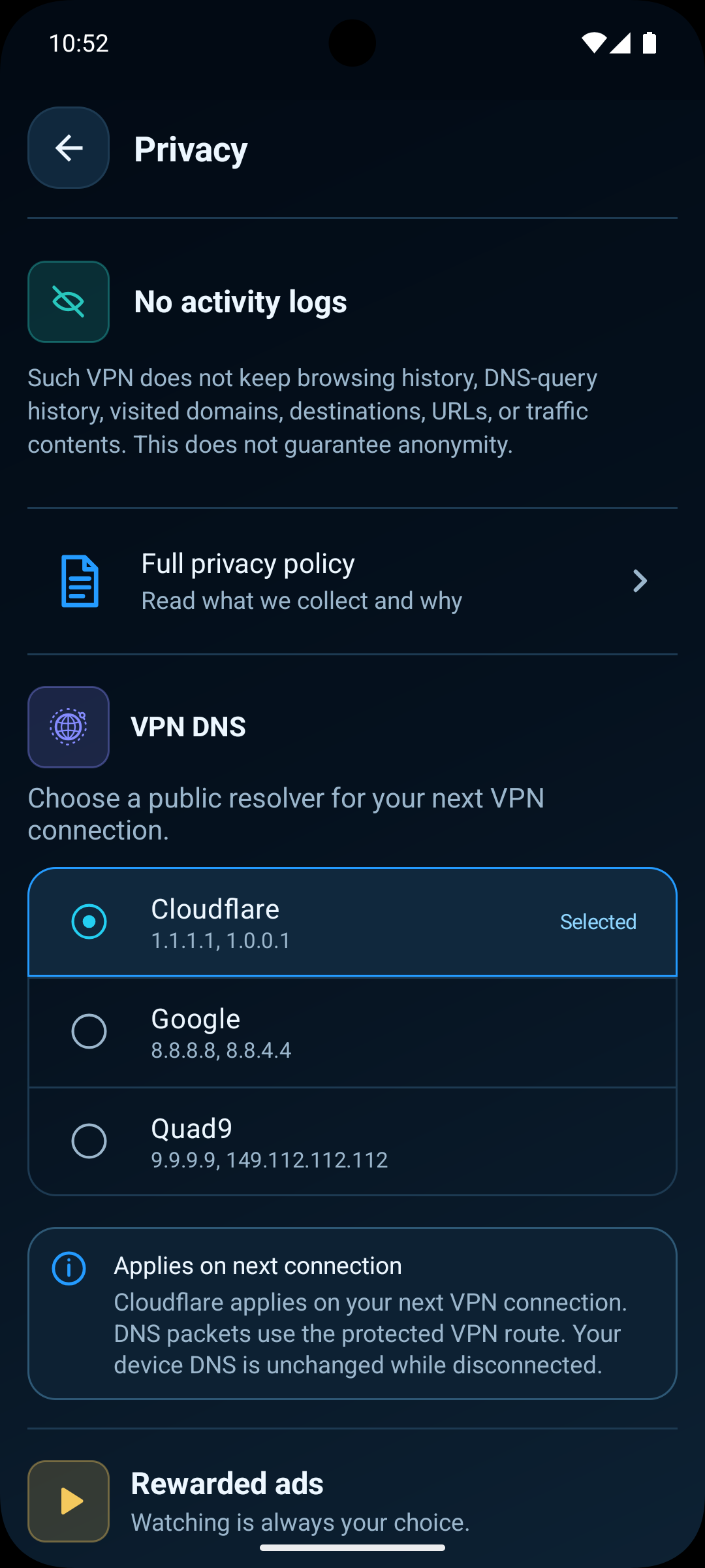 SuchVPN no activity logs statement and public DNS resolver choices